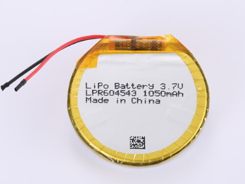 Batteria LiPo Rotonda LPR604543 3.7V 1050mAh 3.89Wh