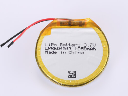 Batteria LiPo Rotonda LPR604543 3.7V 1050mAh 3.89Wh